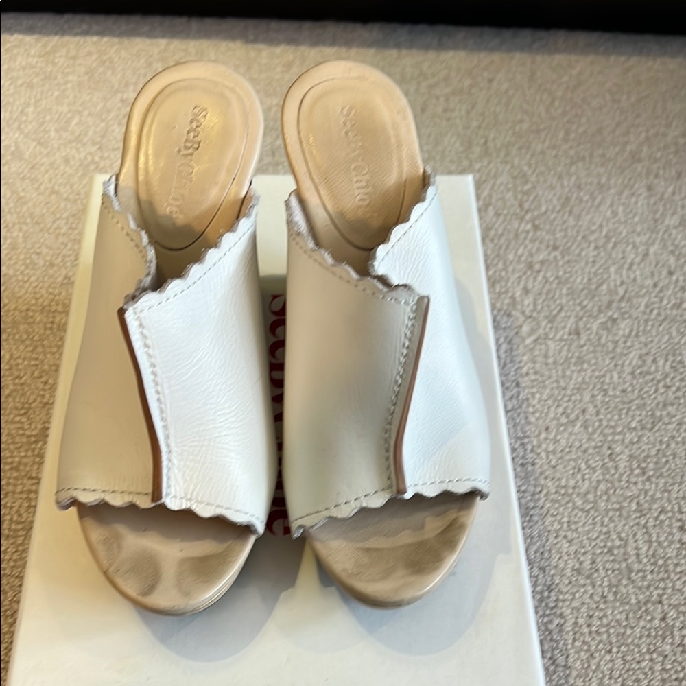 SeeBy Chloe Women's White Slide Sandals Size 37